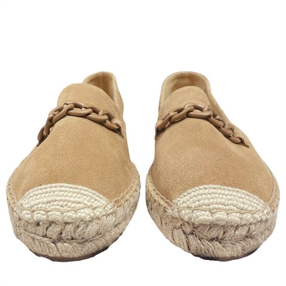 TALBOTS Hadley Chain Suede Platform Espadrille Loafers in Light Toffee Size 6.5 - Picture 3 of 8